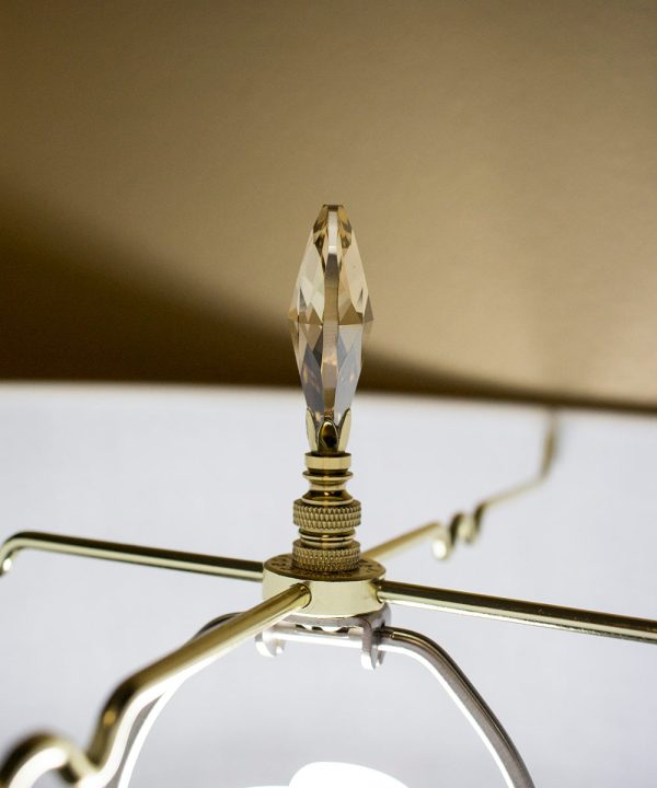 Swarovski Crystal Large Champagne Teardrops Polished Brass Lamp Finial 2.75 h on Sale