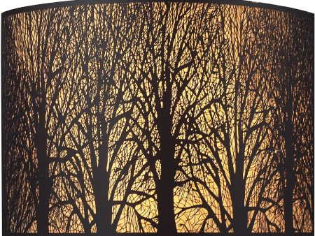 11 W Woodland Sunrise 2-Light Wall Sconce Aged Bronze with Cream Glass Fashion