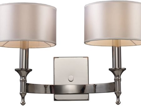 19 W Pembroke 2-Light Sconce Polished Nickel For Discount