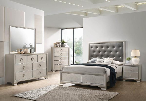 Salford 4-piece Queen Bedroom Set Metallic Sterling For Sale