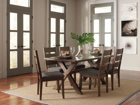 Alston 7-piece Rectangular Dining Set Knotty Nutmeg and Grey Online Hot Sale