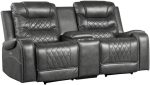 Putnam Double Glider Reclining Loveseat in Gray 9405GY-2 Online Sale