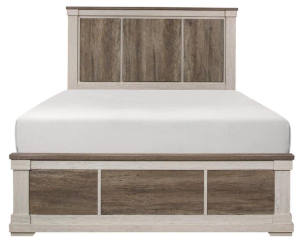 Arcadia King Panel Bed in White & Weathered Gray 1677K-1EK* Online Hot Sale