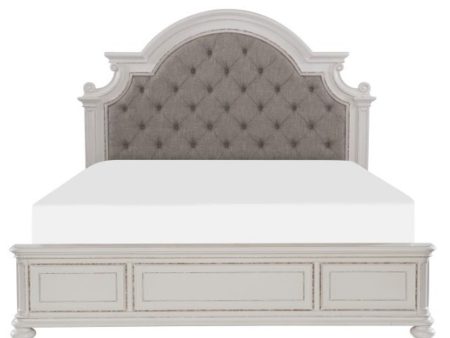 Baylesford Queen Upholstered Panel Bed in Antique White 1624W-1* Online