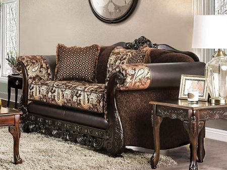 Newdale Brown Gold Love Seat Supply