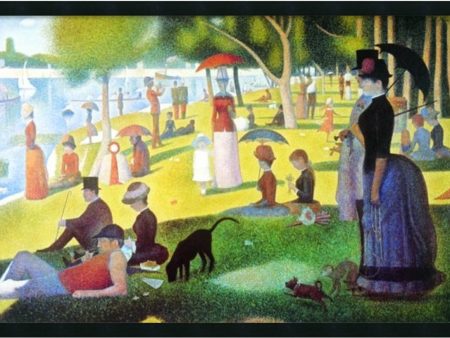 26 H x 38 W Sunday Afternoon on the Island of La Grande Jatte Framed Art Gel Coated Hot on Sale