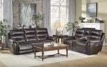 Lance Power Double Reclining Loveseat with Power Headrests in Brown 9527BRW-2PWH Fashion