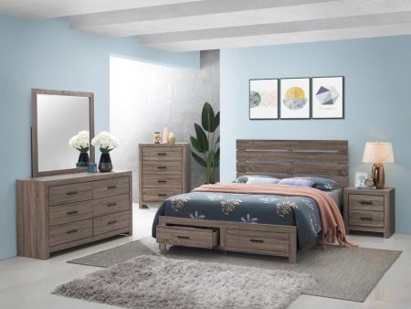 Brantford 4-piece Eastern King Storage Bedroom Set Barrel Oak For Sale