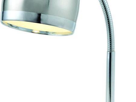 16 H Zachary 1-Light Fluorescent Desk Lamp Polished Steel Chrome For Cheap