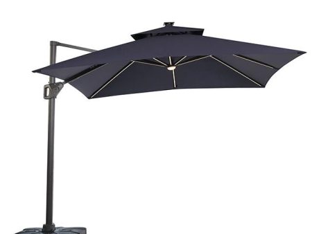 Sano 10 Ft Square Umbrella w  Double Top w  LED Light + 37  Large Base Online now