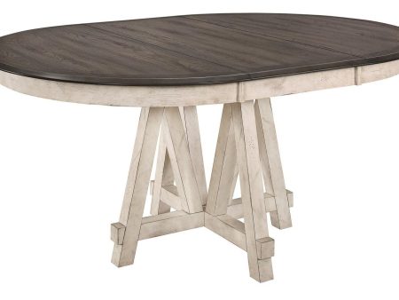 Clover Round Dining Table in White and Gray 5656-66* Online now