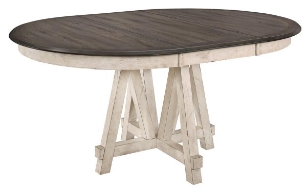 Clover Round Dining Table in White and Gray 5656-66* Online now