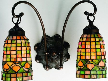 15 W Autumn Tiffany Acorn 2-Light Vanity Hot on Sale