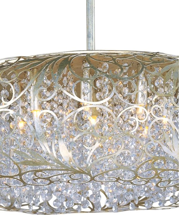 24 W Arabesque 9-Light Pendant Golden Silver For Cheap