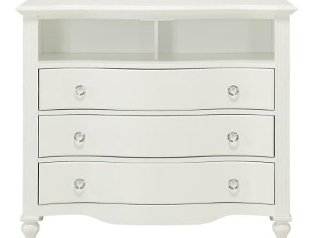 Meghan 3 Drawer Media Chest in White 2058WH-11 For Sale