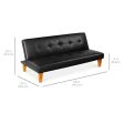 Best Choice Products Convertible Lounge Futon Sofa Bed w Adjustable Back, Sturdy Wood Frame, Faux Leather, Tufted Design - Black Hot on Sale