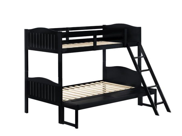 Arlo Twin Over Full Bunk Bed with Ladder Black Sale