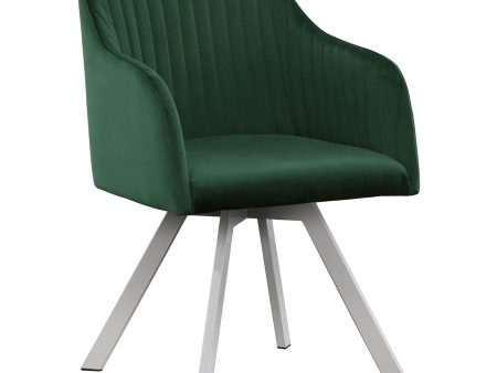 Arika Channeled Back Swivel Dining Chair Green Online now