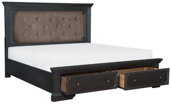 Bolingbrook King Upholstered Storage Platform Bed in Coffee 1647K-1EK* Supply