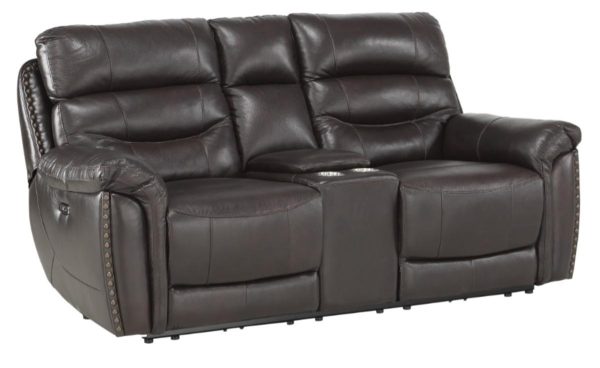 Lance Power Double Reclining Loveseat with Power Headrests in Brown 9527BRW-2PWH Fashion