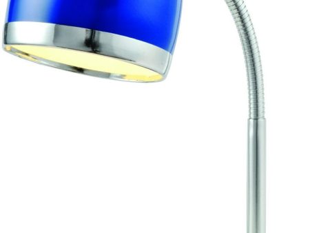 16 H Zachary 1-Light Fluorescent Desk Lamp Chrome Blue Online