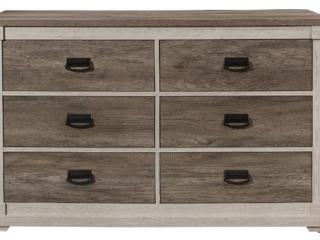 Arcadia Dresser in White & Weathered Gray 1677-5 Hot on Sale