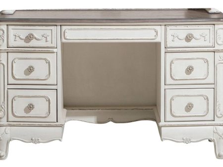 Cinderella Writing Desk in Antique White with Grey Rub-Through 1386NW-11 Online