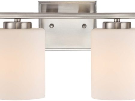 12 W Chloe 2-Light Bath Fixture Satin Nickel Online Sale