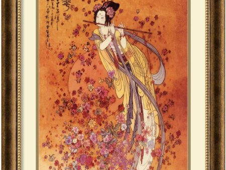 32 H x 24 W Goddess of Prosperity Framed Print by Chinese Burnished Bronze Online