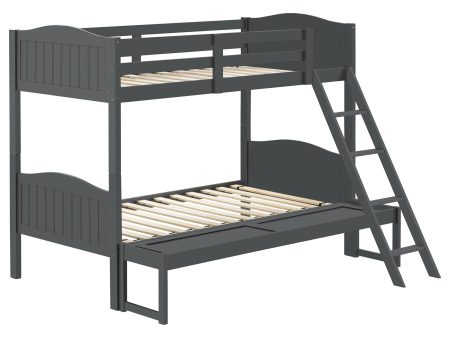 Arlo Twin Over Full Bunk Bed with Ladder Grey Sale