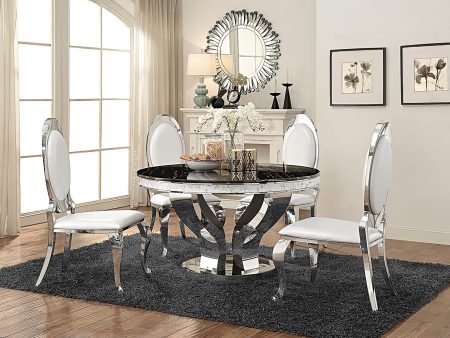 Anchorage 5-piece Round Dining Set Chrome Discount