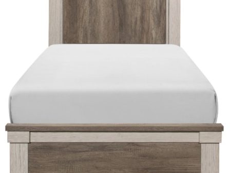 Arcadia Twin Panel Bed in White & Weathered Gray 1677T-1* Online