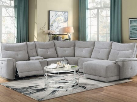 Tesoro 6pc Sectional w  Right Chaise in Mist Gray Online Hot Sale