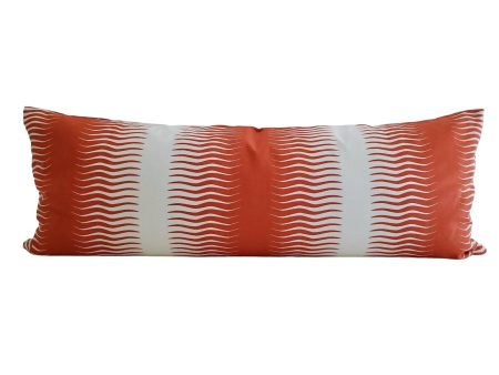 30% off  Dwell Studio Gita Stripe Large Lumbar Pillow Cover in Persimmon Lumbar Pillow Cover Lumbar Pillow Cover - 14x36 Large Lumbar Pillow Cover Hot on Sale