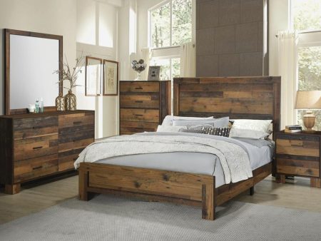 Sidney 4-piece Queen Panel Bedroom Set Rustic Pine Discount