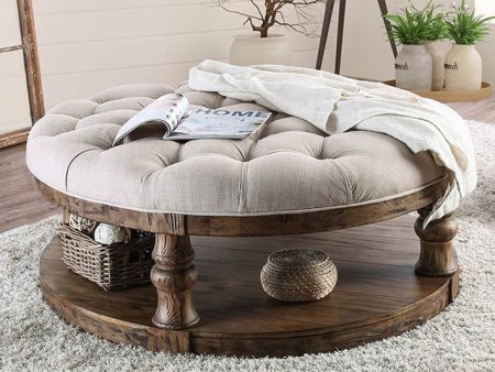 Mika Antique Oak Coffee Table w  Cushion Top on Sale