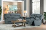 Discus Double Reclining Loveseat in Gray 9526GY-2 Online