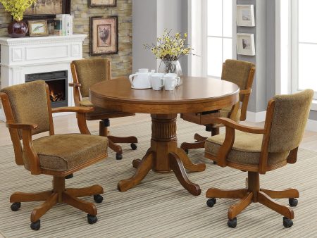 Mitchell 5-piece Game Table Set Amber and Brown Fashion