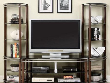 Silver Creek Brown Silver 52  TV Console For Sale