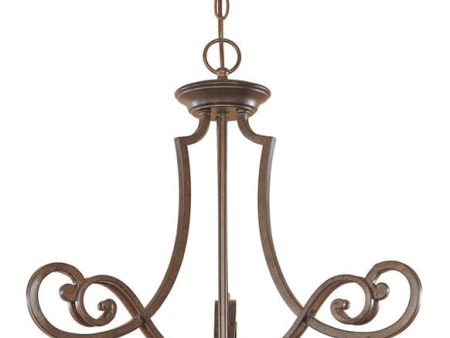 23 W Mendocino 3-Light Chandelier Forged Sienna For Sale