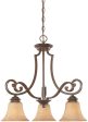 23 W Mendocino 3-Light Chandelier Forged Sienna For Sale