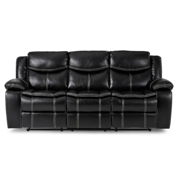 Bastrop Double Reclining Sofa in Black 8230BLK-3 Online Hot Sale