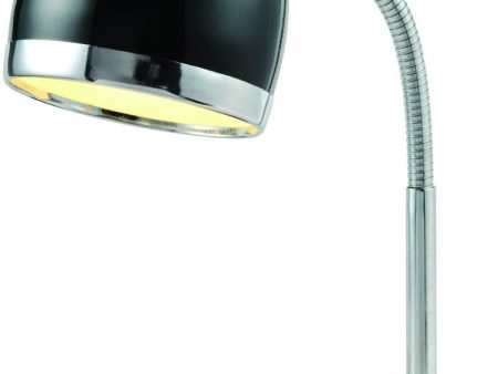 16 H Zachary 1-Light Fluorescent Desk Lamp Black Chrome Online Sale