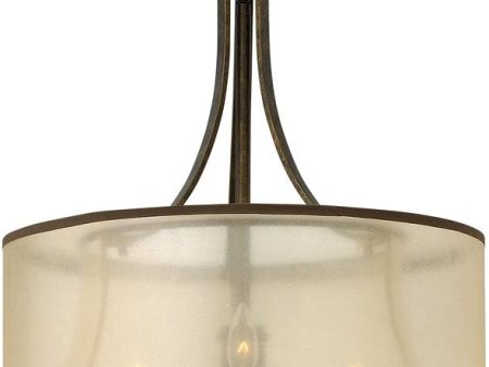 19 W Mime 3-Light Chandelier French Bronze Hot on Sale