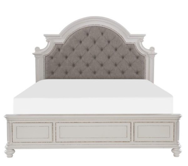 Baylesford King Upholstered Panel Bed in Antique White 1624KW-1EK* Discount