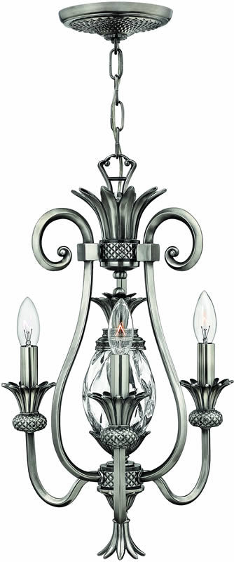 13 W Plantation 3-Light Chandelier Polished Antique Nickel Hot on Sale