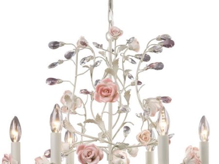 22 W Heritage 6-Light Chandelier Cream For Cheap