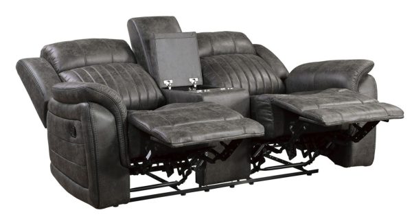 Centeroak Double Reclining Loveseat in Gray 9479BRG-2 For Cheap