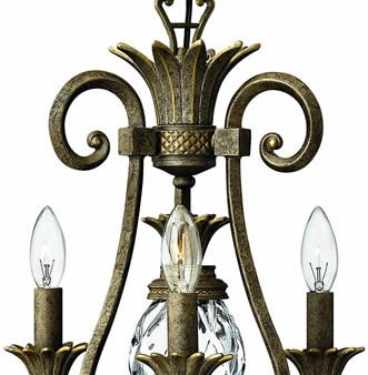 13 W Plantation 3-Light Chandelier Pearl Bronze on Sale