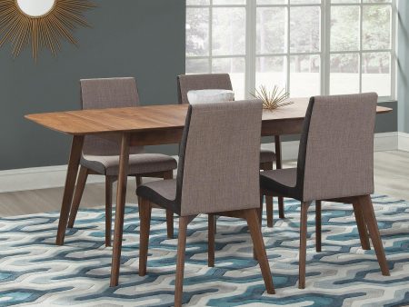 Redbridge 5-piece Dining Room Set Natural Walnut and Grey on Sale